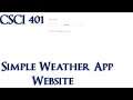 CSCI 401 Weather App Website | Assignment