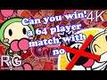 Super Bomberman R Online, Can you win a 64 player match without dropping a bomb as Green Bomberman?