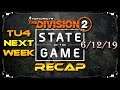 The Division 2 State Of The Game Recap TU4 Coming Next Week | 500 Gear | NEW YORK | PVP Exploit Fix
