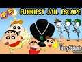 Funniest jail escape😂 | The henry stickmin | shinchan plays the henry stickmin😂 | shinchan in jail😵
