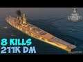 World of WarShips | Musashi | 8 KILLS | 211K Damage -  Replay Gameplay 4K 60 fps