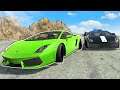 Downhill Lamborghini Police Chase in BeamNG Multiplayer!
