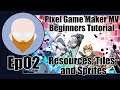 Pixel Game Maker MV Beginners Tutorial Ep02 - Resources, Tiles, and Sprites