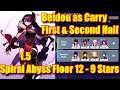 Beidou Carry 1.5 Spiral Abyss Floor 12 Perfect 9 Stars Clear (First & Second Half)