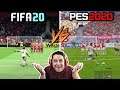 FIFA 20 vs PES 2020 COMPARAÇÃO!! QUEM VENCE?! (GAMEPLAY, GRÁFICOS, FACES  ETC)