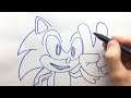 How to Draw Sonic Step by Step Easy - Como Dibujar a Sonic Paso a Paso