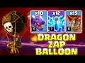 Th10 War Attack Strategy with Dragon Balloon and Zap Spell - 10 Dragon + 15 Balloon + 12 Zap Spell