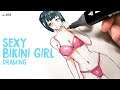 How to draw Sexy Bikini Girl | Manga Style | sketching | anime character | ep-306