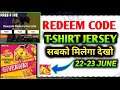 Jersey T-shirt Redeem Code | Free Fire New Redeem Code | Hyderabad Finals Redeem Code Today