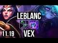 LEBLANC vs VEX (MID) | 5/1/5, 300+ games | KR Diamond | v11.19