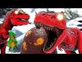 Pai Red Tiranossauro Alpha Ensinando Seu Filho a Caçar Dragões! Ark Genesis Dinossauros (PT/BR)