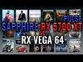 SAPPHIRE RX 5700 XT Pulse vs RX VEGA 64 Benchmarks | Gaming Tests Review & Comparison | 59 test