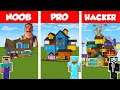 Minecraft NOOB vs PRO vs HACKER: HELLO NEIGHBOR HOUSE BUILD CHALLENGE in Minecraft / Animation