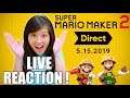 LIVE REACTION! Super Mario Maker 2 Direct 5.15.2019