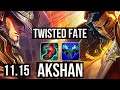 TWISTED FATE vs AKSHAN (MID) | 3/0/7 | KR Challenger | v11.15