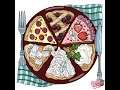 Happy Color By Number Shorts - 1 Pie, 1 Cheeseake And 4 Pizza Of Slice Food
