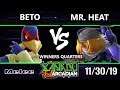 Xanadu MFA SSBM - Mr. Heat (Sheik) Vs. Beto (Falco) Smash Melee Winners Quarters