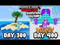 I Survived 400 Days on a SURVIVAL ISLAND in Minecraft Hardcore...
