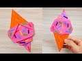 How to Make Ice Cream from Paper with Color Topping - Easy Origami Tutorial