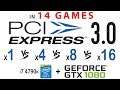 PCI Express 3.0 (PCIe 3.0) x1 vs x4 vs x8 vs x16 in 14 Games (Ultra setting) i7 4790k + GTX 1080