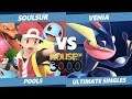 Smash Ultimate Tournament - SoulSur (Pokemon Trainer) Vs. Venia (Greninja) SSBU Xeno 164 Pools
