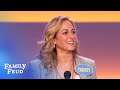 This answer was so good Chrissy had to say it again! | Family Feud