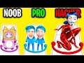 NOOB vs PRO vs HACKER In RING CROWD!? (ALL LEVELS!)