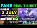 REAL TSHIRT Giveaway REDEEM CODE FREE FIRE 2 JULY | Redeem Code Free Fire Today for INDIA