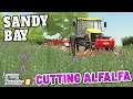 CUTTING THE ALFALFA | Sandy Bay Farming Simulator 19 - Episode 9