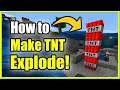 How to Make TNT Blow up & Explode in Minecraft Creative Mode (USE TNT Fast Method!)