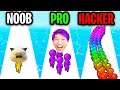 NOOB vs PRO vs HACKER In RUNNER PUSHER! (ALL LEVELS!)