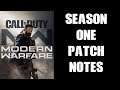 Season One Update Patch Notes COD Modern Warfare 2019 PS4 Xbox One PC