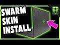 dbrand Swarm Razer Advanced 2080 Laptop Skin In Black Installation Top and Bottom
