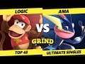 The Grind 116 Top 48 - Logic (Diddy Kong, Olimar) Vs. Ama (Greninja) Smash Ultimate - SSBU