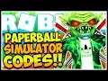 *11* CODES ALL WORKING CODES (📰PAPERBALL SIMULATOR UPDATE 2📰) ROBLOX