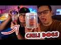My Friend Tries The CHILI DOGS GFuel FLAVOR!