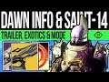 Destiny 2 | DAWN DLC TRAILER! New EXOTICS! Saint-14, Osiris Artifact, Sundial Mode, New Weapons