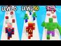 Monster School: SuperHero Run GamePlay Mobile Game Max Level LVL Noob Pro Hacker Minecraft Animation