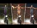 Mortal Kombat 11 - All Characters Do Stunts On Motorcycle (All Perform Terminator Friendship)