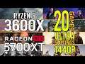 Ryzen 5 3600x + RX 5700 XT in 20 games ultra settings 1440p benchmarks!