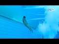 Sharleen Stratton One-Piece Dark Green Swimsuit Body Cold Underwater Swimming Pool Scene
