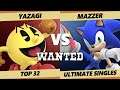 Wanted S4 C2 Top 32 - Yazagi (Pac-Man) Vs. Mazzer (Sonic) SSBU Ultimate Tournament